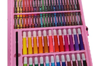 Set de pictură artistică în valiză – 168 de piese, roz