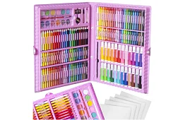 Set de pictură artistică în valiză – 168 de piese, roz