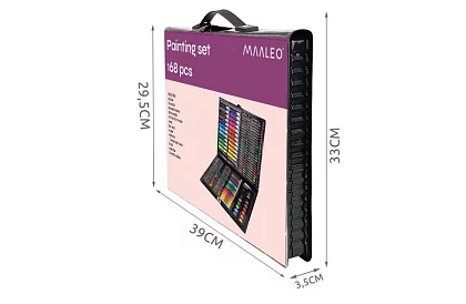 Set de pictură în valiză – 168 de piese, negru