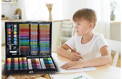 Set de pictură în valiză – 168 de piese, negru