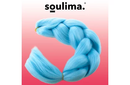 Părul împletit ombre sintetic - albastru