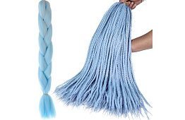 Părul împletit ombre sintetic - albastru