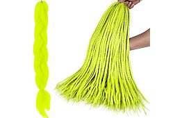 Păr sintetic ombre împletit - neon