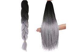 Păr sintetic ombre împletituri pentru părul negru-gri