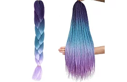 Păr sintetic ombre împletituri pentru părul albastru-violet