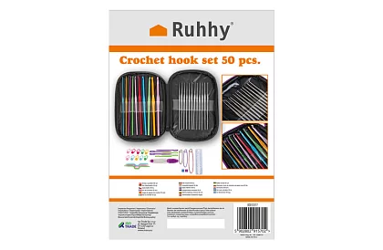 Set de croșetat – set creativ de 50 de piese în husă
