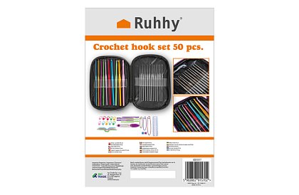 Set de croșetat – set creativ de 50 de piese în husă