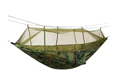 Rețeaua de hamac turistic Santiago Army 260x140 cm cu plasă împotriva țânțarilor