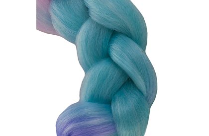 Părul împletit ombré sintetic roz-albastru-violet