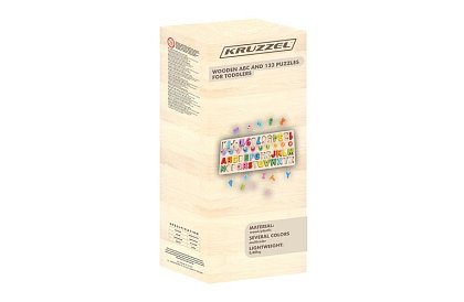 Puzzle din lemn cu litere și cifre