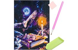 5D broderie cu diamante – bufniță, 30x40 cm