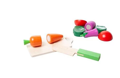 Fructe și legume din lemn pentru tăiat în găleată