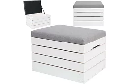 Taburet din lemn – puf ladă cu spațiu de depozitare