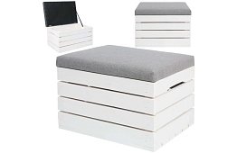 Taburet din lemn – puf ladă cu spațiu de depozitare