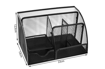 Organizator pentru birou - 6 compartimente - negru