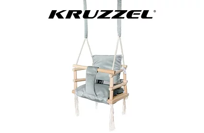 Leagăna din lemn pentru copii – gri