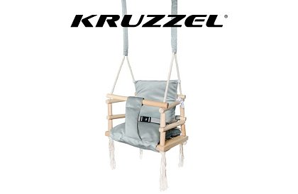 Leagăna din lemn pentru copii – gri