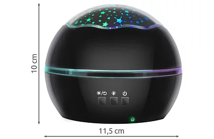 Lampa de noapte LED cu proiector de imagini - neagră