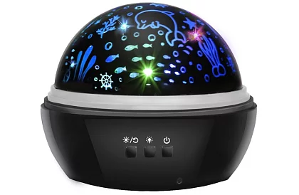 Lampa de noapte LED cu proiector de imagini - neagră