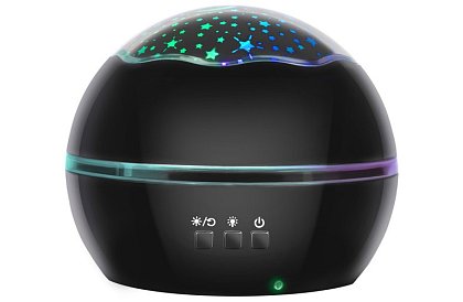 Lampa de noapte LED cu proiector de imagini - neagră