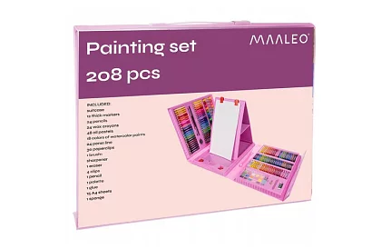 Set de artă pentru pictură pentru copii – valiză artistică - 208 piese