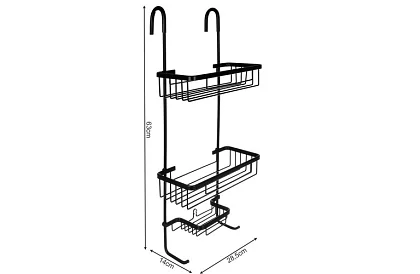 Raft suspendat pentru baie - negru