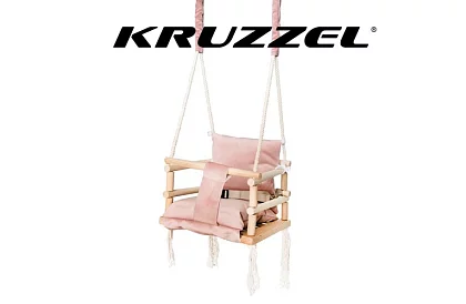 Leagă de lemn pentru copii – roz roz