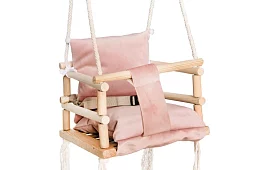 Leagă de lemn pentru copii – roz roz