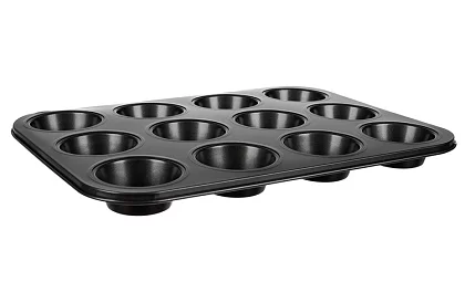 Tavă de copt din teflon pentru brioșe + 12 forme din silicon