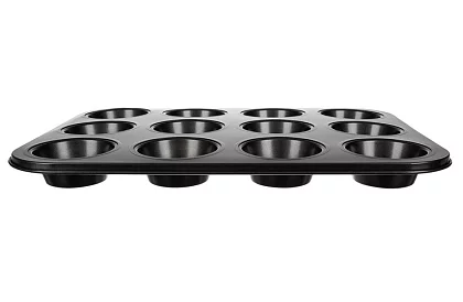 Tavă de copt din teflon pentru brioșe + 12 forme din silicon