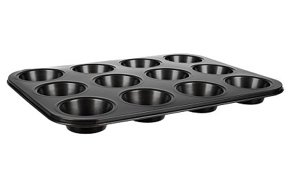 Tavă de copt din teflon pentru brioșe + 12 forme din silicon