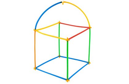 Set de construcție colorat 3D din paie 408 buc – joc creativ pentru copii