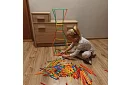 Set de construcție colorat 3D din paie 408 buc – joc creativ pentru copii