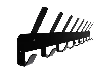 Suport de perete pentru jachete și paltoane – negru, 17 cârlige