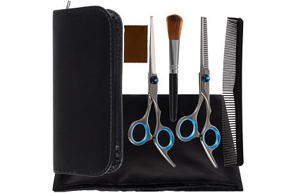 Foarfeci de coafură și accesorii – set de 7 bucăți