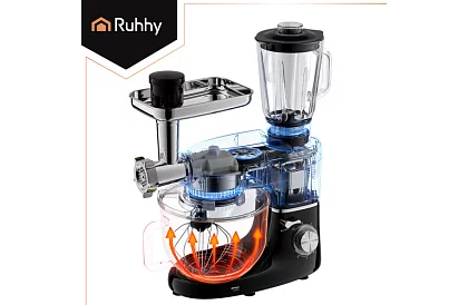 Robot de bucătărie 1500 W RUHHY 3 în 1 cu blender și râșniță pentru carne – bol de 6,2 l