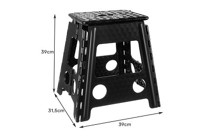 Scaun pliant – taburet alb-negru