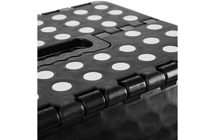 Scaun pliant – taburet alb-negru