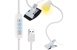 Lampa LED pentru birou cu clemă metalică - albă