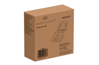 Cutie de bijuterii elegantă – rozie cu lacăt și suprafață de satin