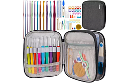 XXL set de croșetat 85 de piese în husă