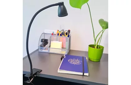 Lampa LED pentru birou cu clips metalic - neagră