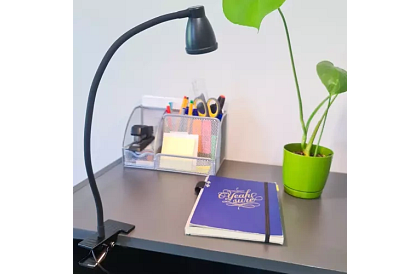 Lampa LED pentru birou cu clips metalic - neagră