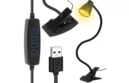 Lampa LED pentru birou cu clips metalic - neagră