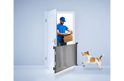 Rulou de siguranță retractabilă pentru uși – gri - 157 cm