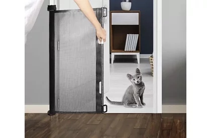 Rulou de securitate retractabilă pentru uși – neagră – 157 cm