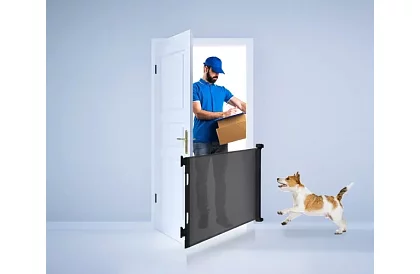 Rulou de securitate retractabilă pentru uși – neagră – 157 cm