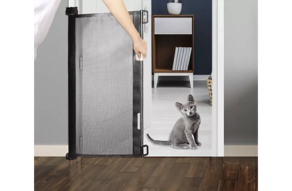 Rulou de securitate retractabilă pentru uși – neagră – 157 cm