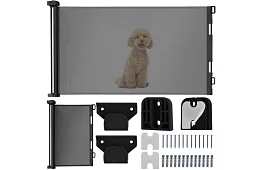 Rulou de securitate retractabilă pentru uși – neagră – 157 cm