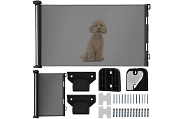 Rulou de securitate retractabilă pentru uși – neagră – 157 cm